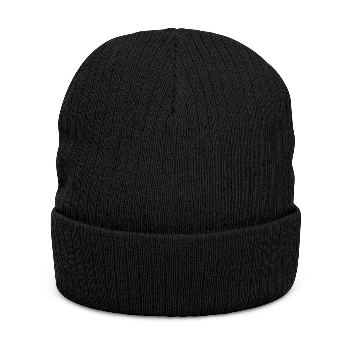 Black Ribbed Knit Beanie with Embroidered DAG logo