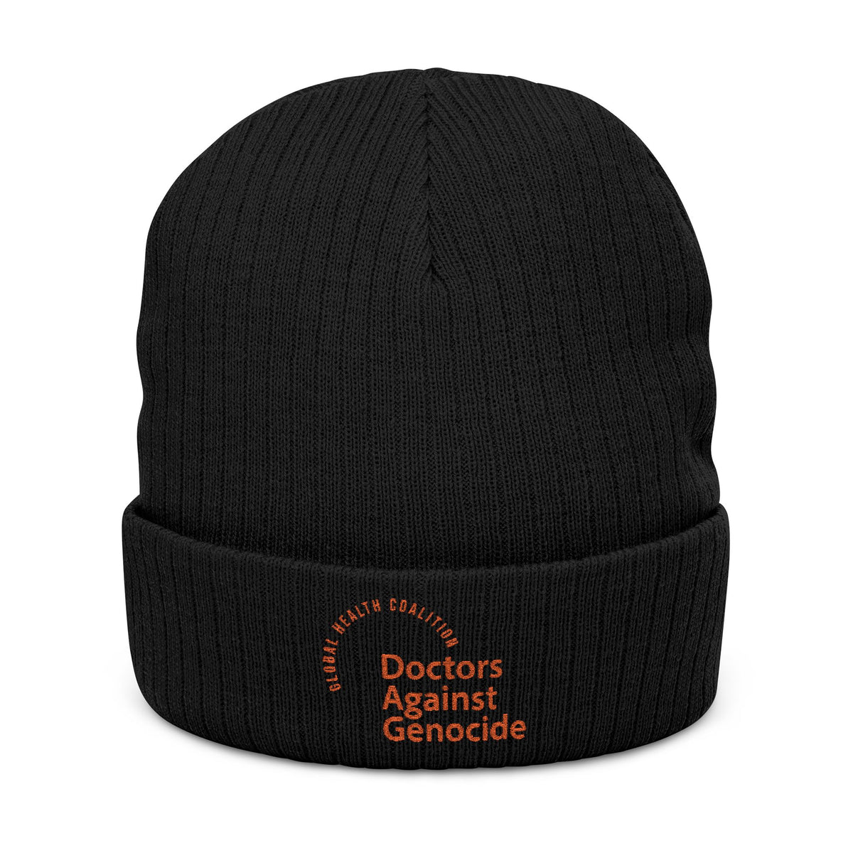Black Ribbed Knit Beanie with Embroidered DAG logo
